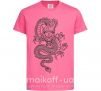 Детская футболка Черный дракон Ярко-розовый фото