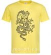 Мужская футболка Черный дракон Лимонный фото