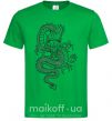 Мужская футболка Черный дракон Зеленый фото