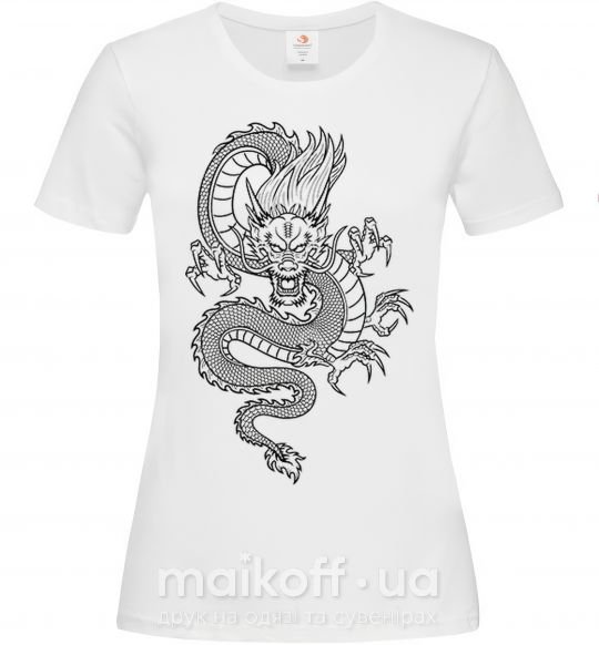 Жіноча футболка Черный дракон Білий фото