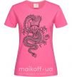 Жіноча футболка Черный дракон Яскраво-рожевий фото
