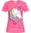 Жіноча футболка Heart unicorn Яскраво-рожевий фото