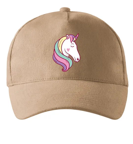 Кепка Heart unicorn Песочный фото