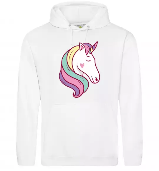 Жіноча толстовка (худі) Heart unicorn Білий фото