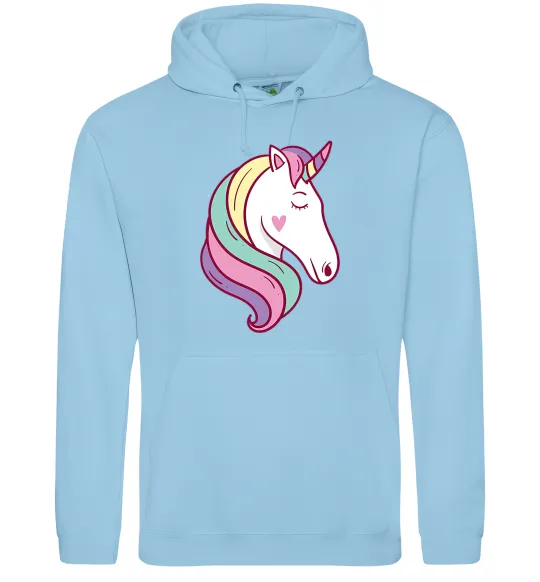 Жіноча толстовка (худі) Heart unicorn Блакитний фото