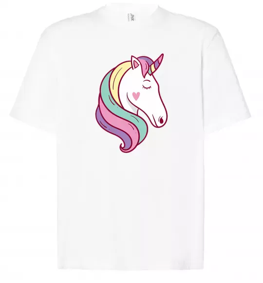 Футболка Оверсайз Heart unicorn Белый фото