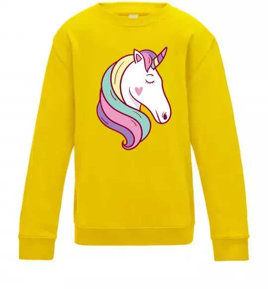 Детский Свитшот Heart unicorn Солнечно желтый фото