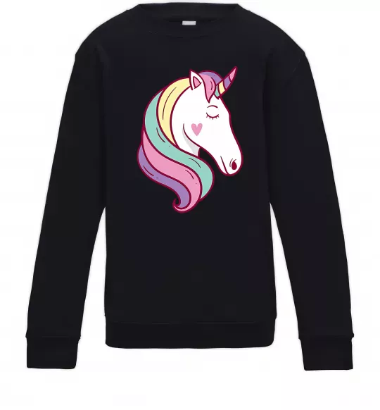Детский Свитшот Heart unicorn Черный фото