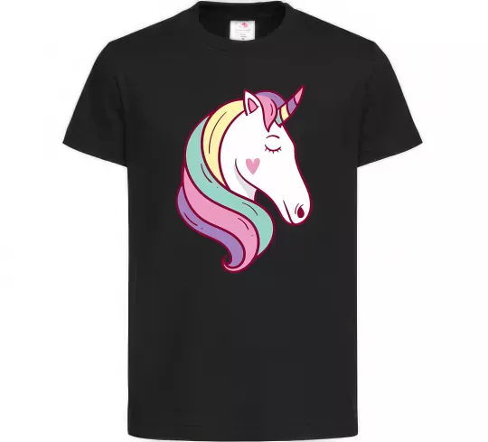 Детская футболка Heart unicorn Черный фото