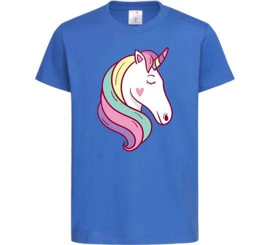 Детская футболка Heart unicorn Ярко-синий фото