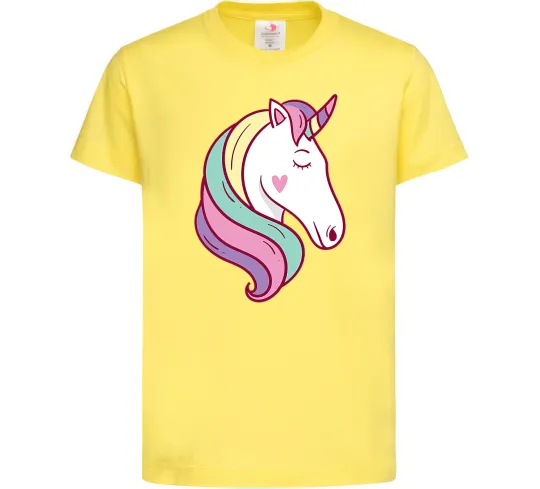 Детская футболка Heart unicorn Лимонный фото