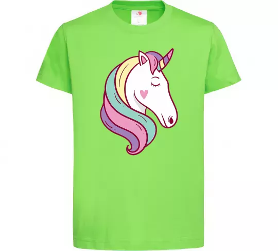 Детская футболка Heart unicorn Лаймовый фото