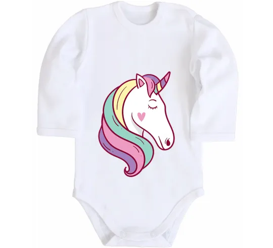Дитячий бодік Heart unicorn Білий фото
