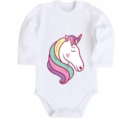 Детский боди Green unicorn Белый фото