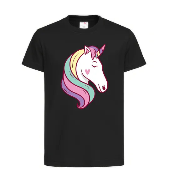 Детская футболка Heart unicorn Черный фото