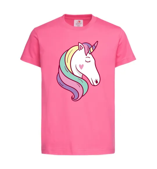 Детская футболка Heart unicorn Ярко-розовый фото