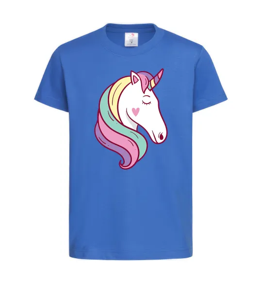 Детская футболка Heart unicorn Ярко-синий фото