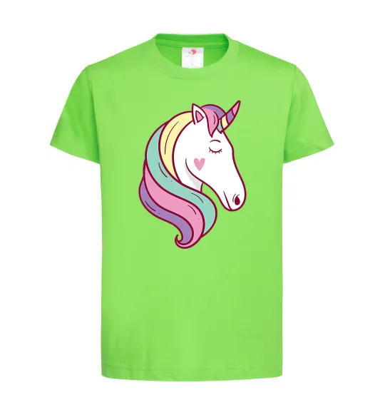 Детская футболка Heart unicorn Лаймовый фото
