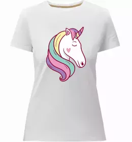 Женская премиум футболка Cute unicorn Белый фото