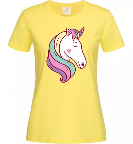 Жіноча футболка Heart unicorn Лимонний фото
