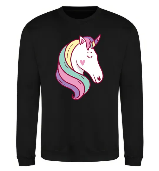 Світшот Heart unicorn Чорний фото