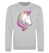 Світшот Heart unicorn Сірий меланж фото