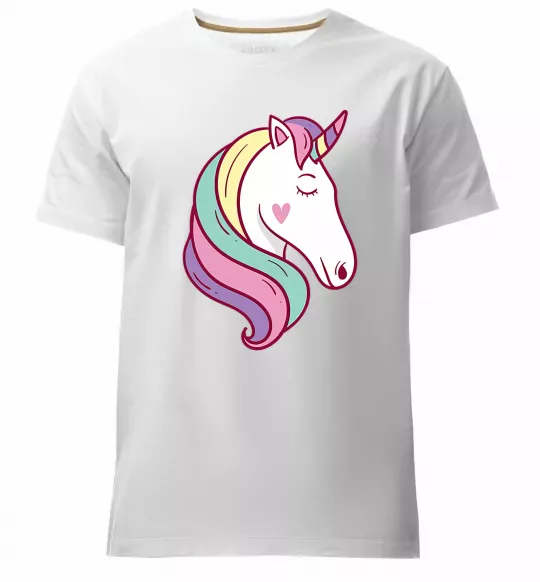 Мужская премиум футболка Heart unicorn Белый фото