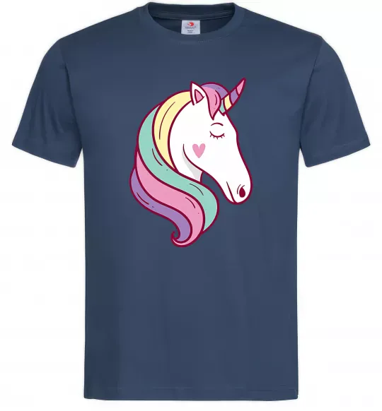 Мужская футболка Heart unicorn Темно-синий фото