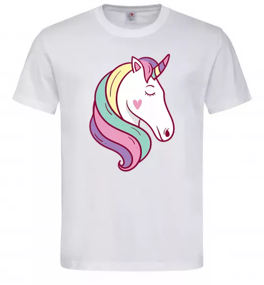 Мужская футболка Heart unicorn Белый фото