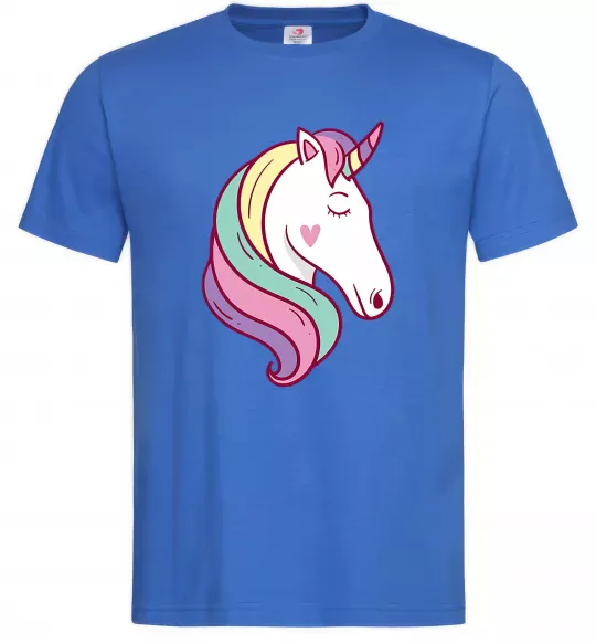 Мужская футболка Heart unicorn Ярко-синий фото