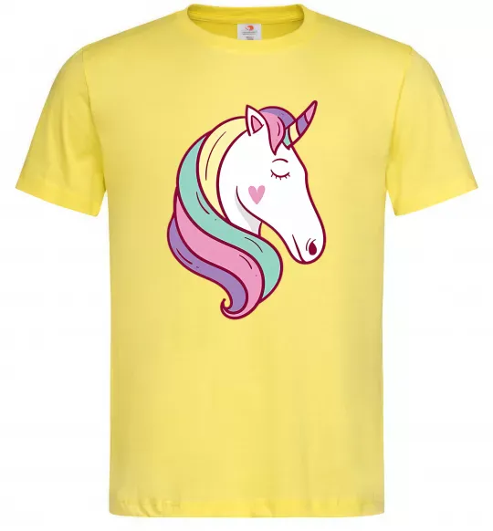 Мужская футболка Heart unicorn Лимонный фото