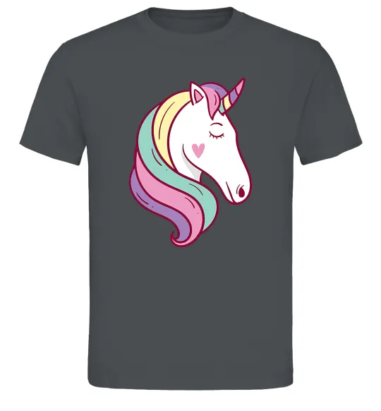 Мужская футболка Heart unicorn Графит фото