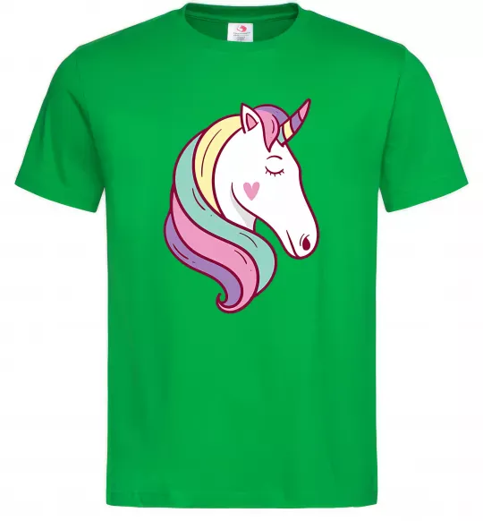 Мужская футболка Heart unicorn Зеленый фото