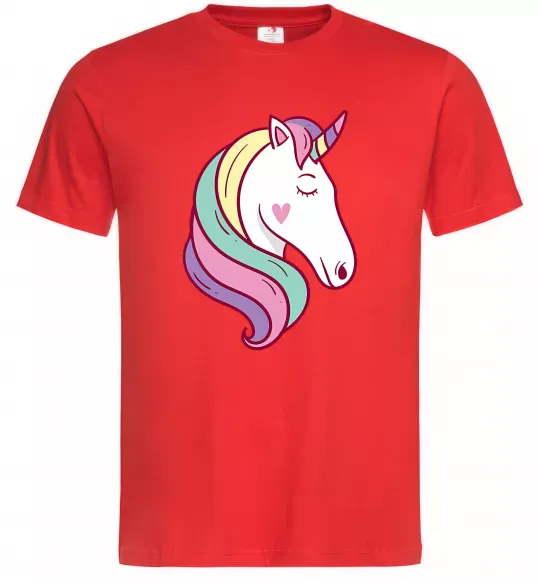 Мужская футболка Heart unicorn Красный фото
