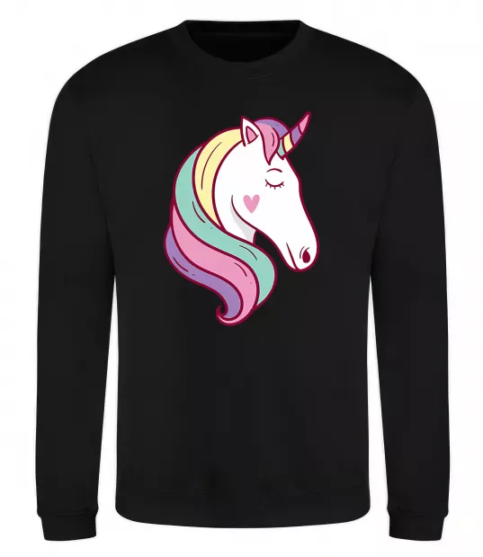 Світшот Heart unicorn Чорний фото