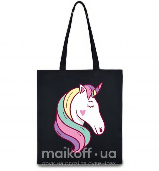 Эко-сумка Heart unicorn Черный фото