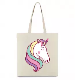 Эко-сумка Одноріг з зіркою Бежевый фото