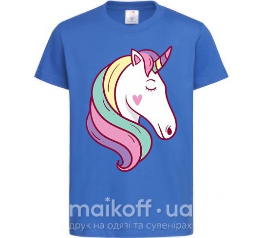 Детская футболка Heart unicorn Ярко-синий фото