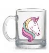 Чашка стеклянная Heart unicorn Прозрачный фото