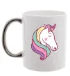 Чашка з кольоровою ручкою Heart unicorn Срібло фото