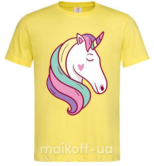 Мужская футболка Heart unicorn Лимонный фото