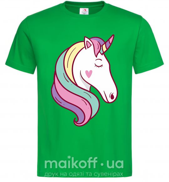Мужская футболка Heart unicorn Зеленый фото