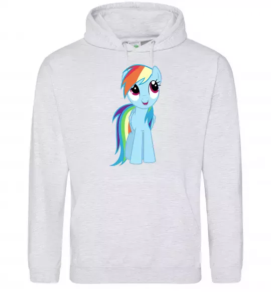 Мужская толстовка (худи) Блакитний єдиноріг Серый меланж фото