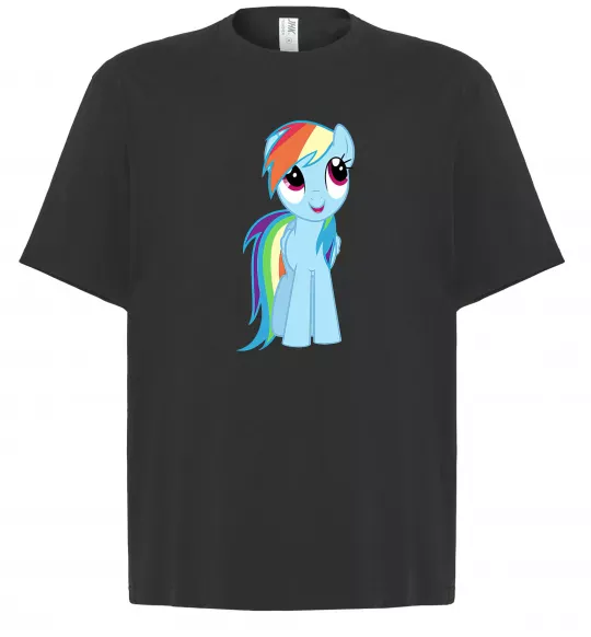 Футболка Оверсайз Блакитний єдиноріг Черный фото