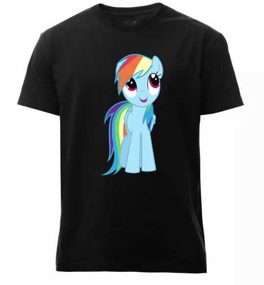 Мужская премиум футболка Блакитний єдиноріг Черный фото