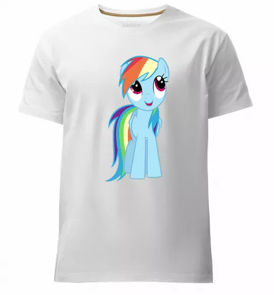 Мужская премиум футболка Блакитний єдиноріг Белый фото