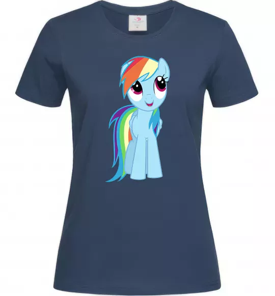 Женская футболка Блакитний єдиноріг Темно-синий фото