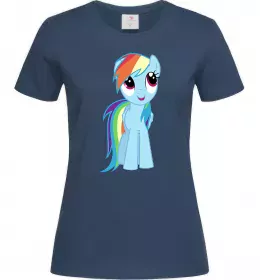 Женская футболка Блакитний єдиноріг Темно-синий фото