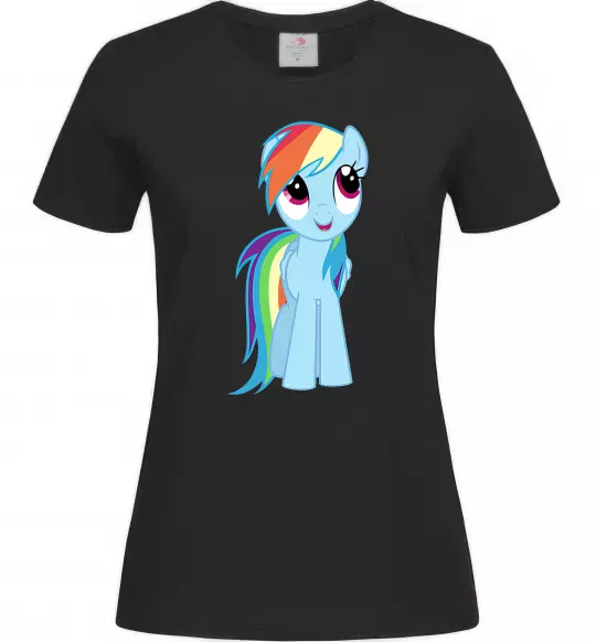 Женская футболка Блакитний єдиноріг Черный фото