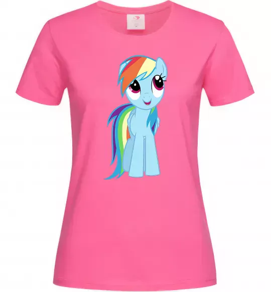 Женская футболка Блакитний єдиноріг Ярко-розовый фото